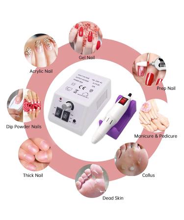 FATUXZ Electric Nail Drill Set - Adjustable 20000RPM Nail File Machine for Manicure Pedicure - White Acrylic Nail Tools - Buy Online on GoSupps.com