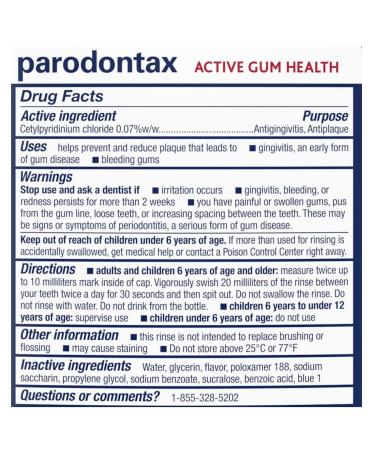 Parodontax Active Gum Health Mouthwash - Mint | Antiplaque & Antigingivitis | 3x16.9 Fl Oz - Buy Online on GoSupps.com