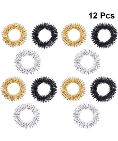 SUPVOX 12 Pcs Acupressure Finger Massager Set - Gold Silver & Black - Ideal for Working Professionals | International Shipping Available - Buy Online on GoSupps.com