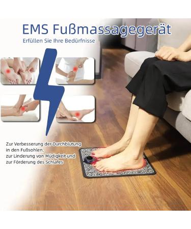EMS Foot Massager | Electric USB Foot Health Device for Muscle Pain Relief & Blood Flow | 8 Modes & 19 Intensity Levels - Buy Online on GoSupps.com