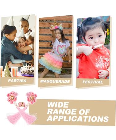 minkissy 1 Pair Kids Barrettes for Hair Kids Hair Side Bows Hair Clips Tassels Barrettes Flower Hair Clip New Year Hairwear Hair Clip for Han Girls Hairclips Child Ribbon Japanese-style - Buy Online on GoSupps.com