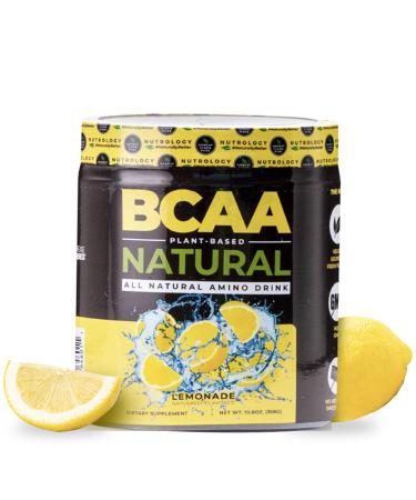 Nutrology BCAA Natural - Plant Based BCAA Powder Lemonade Flavor Optimized 2:1:1 Ratio Amino Acids Powder for Pre Workout & Post Workout Recovery Vegan Gluten-Free Non-GMO 30 Servings