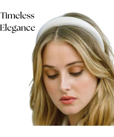 Genkigold Silklike Headband - Stylish and Comfortable Padded Hairband - Headband Crafted from Satin - Black/White/Pink/Blue - Lightweight for All-Day Wear - Gift for Women Cream - Buy Online on GoSupps.com