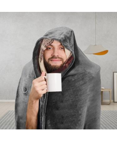 Qeepepucak Portable USB Heated Blanket | Fast-Warming Electrical Hooded Scarf for Kids & Adults | Comfortable Shoulder & Back Heating | Gray - Buy Online on GoSupps.com