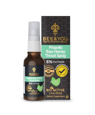 BEE and You Kids Daily Throat Spray - Natural Immune Support Antioxidants & Sore Throat Relief - Elderberry Vitamin C Propolis Raw Honey- 1 fl. Oz (Propolis Spray Adult) (Propolis Adult)