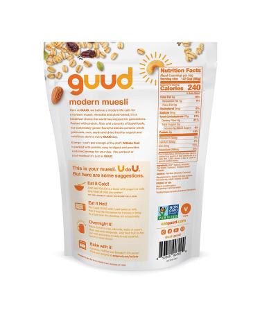 GUUD Athlete Fuel Organic Muesli Cereal 12oz - Oats, Raisins, Almonds, Flax Seeds, Cashews, Pumpkin Seeds - Vegan, Non-GMO, Kosher - Pack of 1 - Buy Online on GoSupps.com