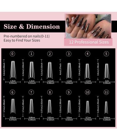 Clear Nail Tips Set EARLMONI 120 Pieces Acrylic Nail Tips 12 Sizes Soft Gel False Nails with Glue Nail Extension kit for Nail DIY - Buy Online on GoSupps.com