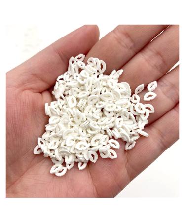 NIANTU1125 100g Lips Slices Polymer Hot Clay Sprinkles Crafts DIY Making for Phone Nail Art Decoration Slime Fillings Lip Glos Accessories Gift (Color : White)