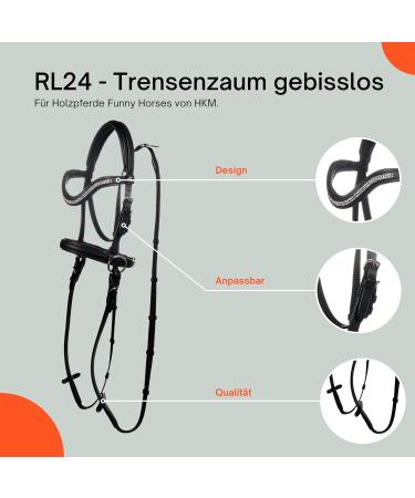 RL24 Real Leather Bridle for Wooden Horses | HKM Funny Horse Toys | Black Bridle with Reins for Children & Minishetty Accessories - Buy Online on GoSupps.com