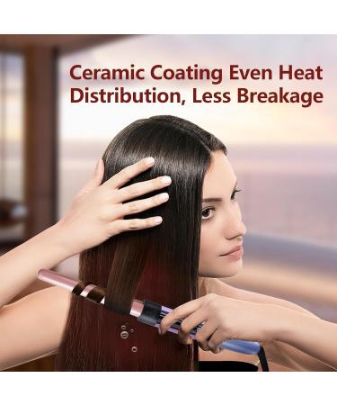 Homfu 6 in 1 Curling Iron Hair Curling Wand Set with Curling Brush and 5 Interchangeable Ceramic Curling Wand(0.35 -1.25 ) Tourmaline Hair Curler Instant Heat Up Curling Iron for Long Hair Women - Buy Online on GoSupps.com