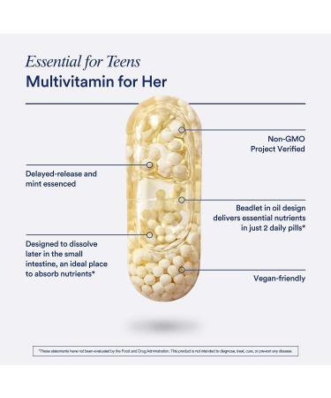 Ritual Teen Girl Vitamins with Zinc, Vitamin A, D3 for Immune Support, Omega-3 DHA & B12 for Brain Health - 60 Vegan Capsules - Buy Online on GoSupps.com