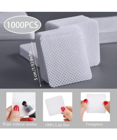 1000 Pieces Eyelash Extension Glue Wipes - Non Woven Fabric Cleaner for Lash Supplies and Nail Polish Bottles (White) - Buy Online on GoSupps.com