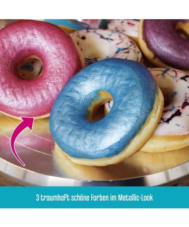 Decocino Metallic Color Pastel - Blue Lilac Pink Food Color Powder | Fondant-Compatible Glitter for Cake Decoration - Buy Online on GoSupps.com