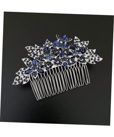 PLAFOPE Dark Blue Hair Comb Bride Hair Comb Wedding Hair Accessories for Brides Bride Headpieces for Wedding Bridal Headdress Headdresses for Women Floral Hair Comb Wedding Hair Comb - Buy Online on GoSupps.com