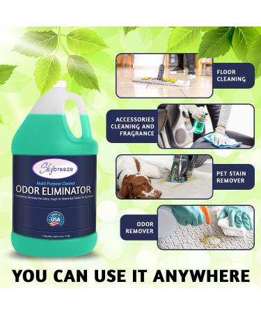 Multi-Purpose Pet Odor Eliminator - pH Neutral Floor Cleaner | Best Scent Remover for Cat & Dog Pee - 1 Gallon Sky Breeze - Buy Online on GoSupps.com