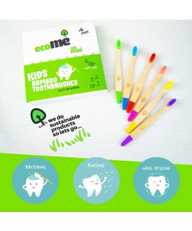 Kids Bamboo Toothbrushes - 6 Vibrant Colors | BPA-Free Soft Bristles | Eco-Friendly Toddler Toothbrush - Buy Online on GoSupps.com