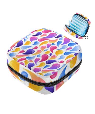 Portable women's binding-up bags menstrual cup bags feminine menstrual insert pocket for teenage girls tampons for the first period colorful color gradient 09