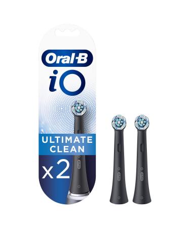 Oral-B iO Ultimate Clean Electric Toothbrush Head Twisted & Angled Bristles for Deeper Plaque Removal Pack of 2 Black 2 Pack - Buy Online on GoSupps.com