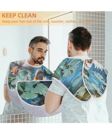 Pond Lotus Leaf Duck Beard Bib Apron | Beard Hair Catcher for Men | Perfect Father's Day Anniversary & Christmas Gift for Dad & Husband | 2 Suction Cups Included - Buy Online on GoSupps.com