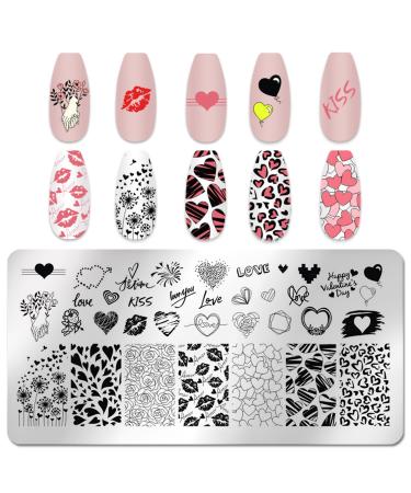 WOKOTO 6Pcs Heart Nail Stamping Plates - Nail Art Stamps Kit for Women and Girls - Buy Online on GoSupps.com