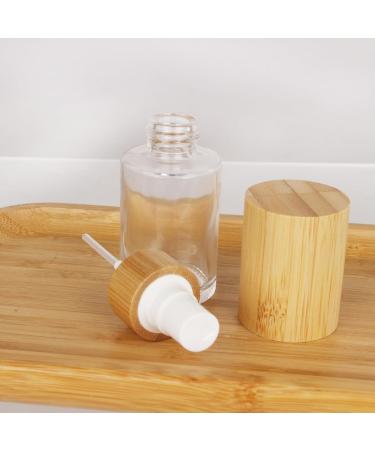 COSIDEA 4 pcs Empty 3.3oz / 100ml bamboo lid clear glass spray bottle with fine mist despenser head for liquid perfume toiletries toner bottles 20 neck 100ml With Spray Pump - Buy Online on GoSupps.com