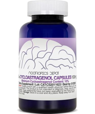 Nootropics Depot Cycloastragenol 10% Capsules | 100mg | 30 Count | Immune Support & Cellular Health | Lengthen Telomeres - Buy Now - Buy Online on GoSupps.com