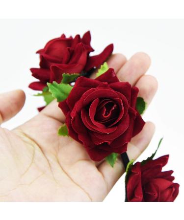 Lystaii Red Rose Flower Crown Headband for Valentines/Halloween/Cosplay - Buy Online on GoSupps.com