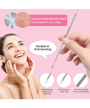 Fangze Blackhead Remover Tool Kit - 6 Pcs Pimple Popper Tool Kit Set Professional Blackhead Extractor for Face Nose (Silver) - Buy Online on GoSupps.com