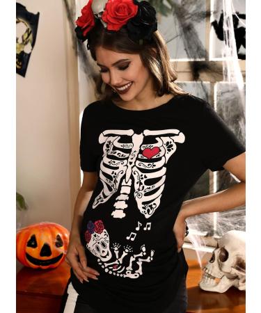 G and PL Halloween Pregnancy Top Maternity Funny Graphic Shirt - Rose Skull Baby Design - S-XXL - Buy Online on GoSupps.com