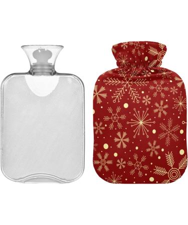 Snowflake Hot Water Bottle with Cover - Pain Relief for Women Girls & Children | 1L Eco-Friendly Hot Water Bag - Buy Online on GoSupps.com