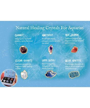 Faivykyd Aquarius Crystals Set - Zodiac Birthstone Healing Crystal Gift with Horoscope Box - Buy Online on GoSupps.com