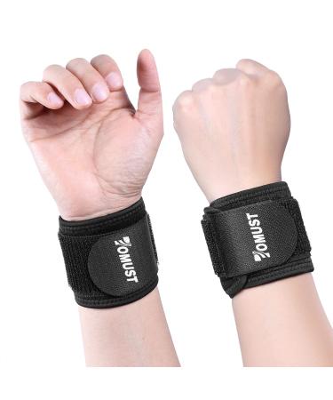 TOMUST 2 PCS Comfortable Wrist Brace  Adjustable Wrist Support  Compression Wrist Strap for Tendonitis  Arthritis  Carpal Tunnel  Sports Injuries  Pain Relief  Working Out Fitness - Women/Men