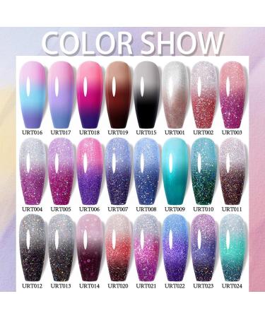 Colour Changing Gel Nail Polish Gel Nail Polish with Thermal Temperature Color Changing Diamond Glitter Reflective Nail Polish Long Lasting Glossy for DIY Nail Art Manicure at Home Salon (07#) - Buy Online on GoSupps.com