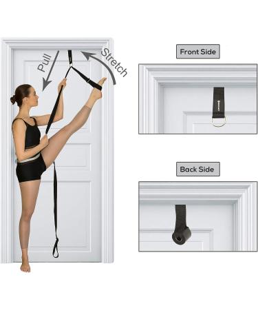 Stretch Strap with Door Anchor for Improved Leg Stretching - Perfect Home Equipment for Ballet, Dance, MMA, Yoga & Gymnastics - Includes Booklet & Box (Black) - Buy Online on GoSupps.com