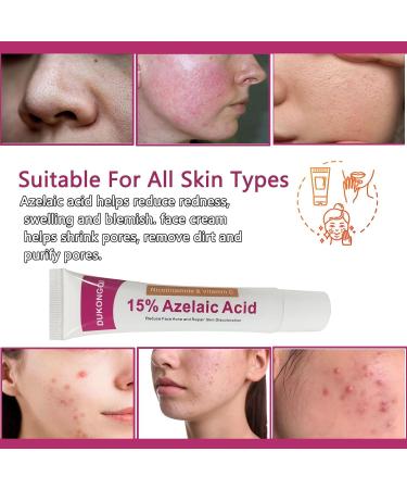gzchaox Azelaic acid cream Azelaic acid 15 facial care essence face cream suitable for facial skin problems and beauty care relieve skin redness and acne (1pcs) 20g - Buy Online on GoSupps.com