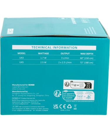 Buy Nicrew Ultra-Quiet Aquarium Air Pump for 400L - Adjustable Flow 37 dB Complete Set with Hose Stone & Valve - Buy Online on GoSupps.com