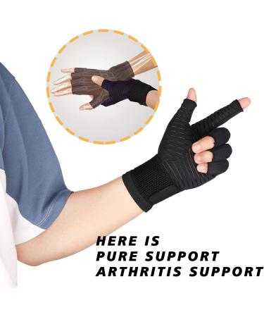 Thx4COPPER Compression Arthritis Gloves with Strap - Small-Medium Size for Carpal Tunnel Support & Typing Relief - Buy Online on GoSupps.com