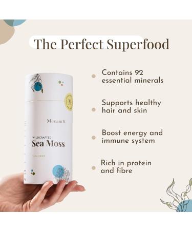 Mecantu Raw Sea Moss (Irish Sea Moss) - Ethically Sourced & Eco-Friendly | Create Healthy Vegan Food Drinks Sea Moss Gel and Sea Moss Powder | 2+ Months Supply (100g) main - Buy Online on GoSupps.com