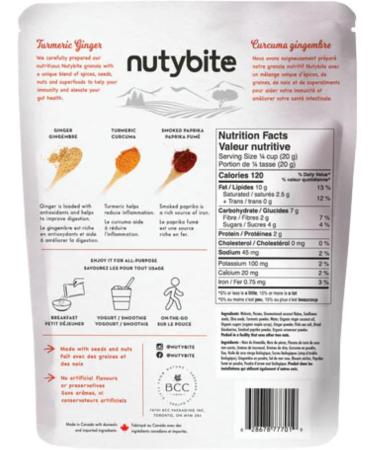 Nutybite Granola Clusters Turmeric Ginger Functional benefits Vegan Gluten Free No added sugar Non GMO Superfood snacks (12 x120g) - Buy Online on GoSupps.com