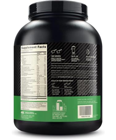 Optimum Nutrition Serious Mass Weight Gainer Protein Powder 6lb - Chocolate Peanut Butter with Immune Support Vitamins C, D, Zinc - Buy Online on GoSupps.com