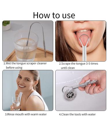 3 Pcs Stainless Steel Tongue Scraper Set - Oral Care Metal Tongue Cleaner for Fresher Breath - Adults & Kids - Buy Online on GoSupps.com