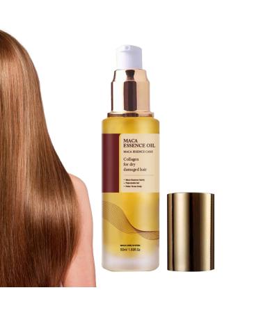Hair Oil Moroccan Argan Oil-Repair Dry Damaged Hair Oil Cold Pressed Maca Essence Argan Oil Hair Oil For Dry Damaged Hair 50ml Hair Treatmen-t Seru-m Detangle Anti Hair Loss Seru-m Nourishes Hair
