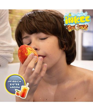 Inkee Surprise Dino Bath Balls - Egg-Shaped 100g Bombs with Dinosaurs & Apple Ice Tea Aroma for Kids - Buy Online on GoSupps.com