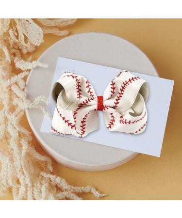 Bow Hairpin Large Leather Baseball Bow Hairpin Softball Bow Hairgrips Hair Accessories Hair Clip for Kids Girls White - Buy Online on GoSupps.com