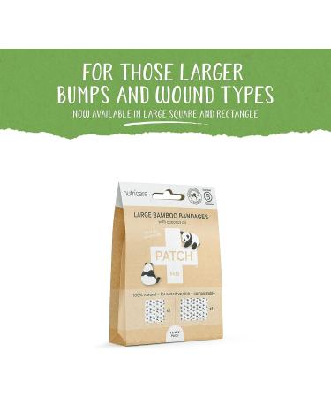 Large Square and Rectangle Bamboo Bandages - 10 ct | Hypoallergenic, Zero Waste, 100% Compostable | Coconut Oil, Cruelty-Free, Eco-Friendly - Buy Online on GoSupps.com