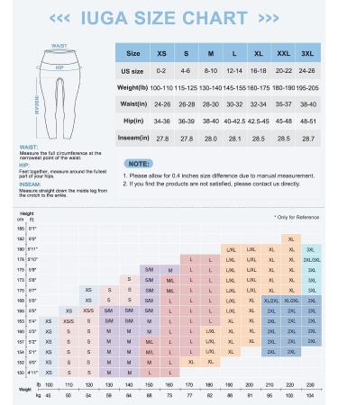 IUGA High Waisted Yoga Pants for Women with Pockets - Black, Large - Buy Online on GoSupps.com