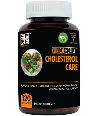 Clinical Daily Cholesterol Care Supplement. Vegan Cholesterol and Triglyceride Supplements. Plant Sterols Supplements Cholesterol Support with Guggul Garlic Niacin. 120 Capsules