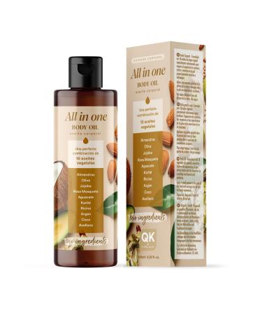QKnatur - All in One Oil Body Oil for Skin Care - 200ml - Formulated with 10 Plant-Based Oils | Improves the Appearance of Scars | Spot & Stretch Mark Prevention