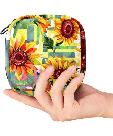 Wildflower Sunflower Patterns: Stylish Women's Napkin Storage Bag & Portable Menstrual Cup for Teenagers & Girls - Buy Online on GoSupps.com