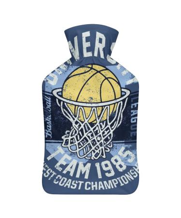 Basketball Hot Water Bottle With Cover Plush Bed Bottle Hand Warmer For Adults And Children 26.5X15.3cm
